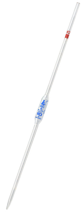 Volumetric Pipette, 10mL - Class A - Blue Markings - Red Coded - Borosilicate Glass - Eisco Labs
