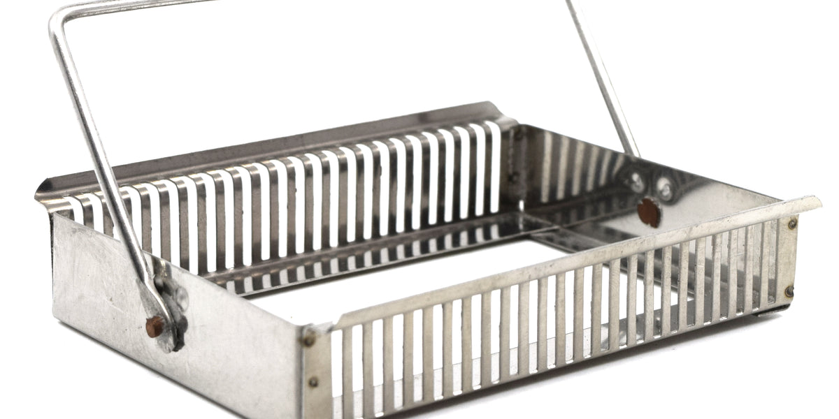 Aluminum Staining Rack with Handle for 25 Slides - Eisco Labs