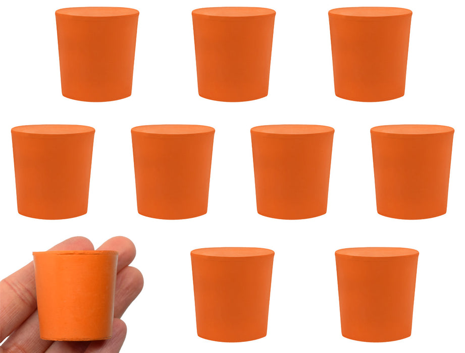 10PK Rubber Stoppers - Solid - 31mm Bottom, 36mm Top, 35mm Length