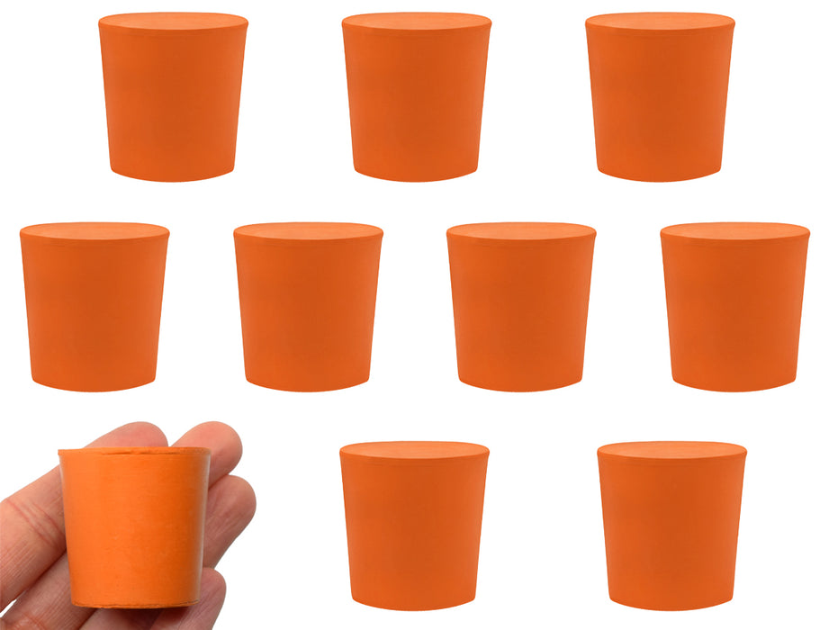 10PK Rubber Stoppers - Solid - 31mm Bottom, 36mm Top, 35mm Length