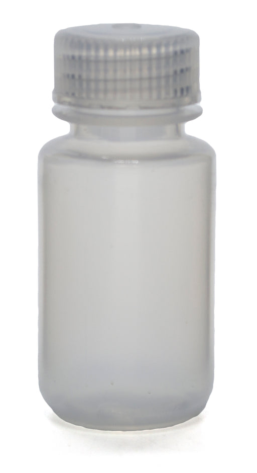 60mL Rigid Plastic Reagent Bottle with Wide Mouth (0.8" ID) and Screw Cap - Polypropylene - Eisco Labs