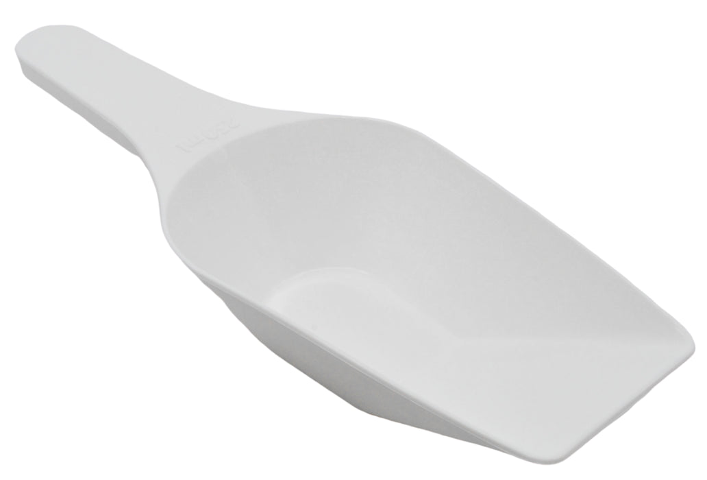 Scoop, 250ml (8.5oz) - Polypropylene - Flat Bottom, Excellent for Measuring & Weighing