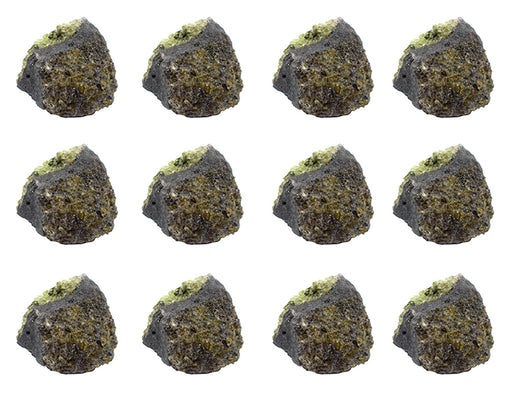 12PK Raw Olivine, Mineral Specimens - Approx. 1" - Geologist Selected & Hand Processed - Great for Science Classrooms - Class Pack - Eisco Labs