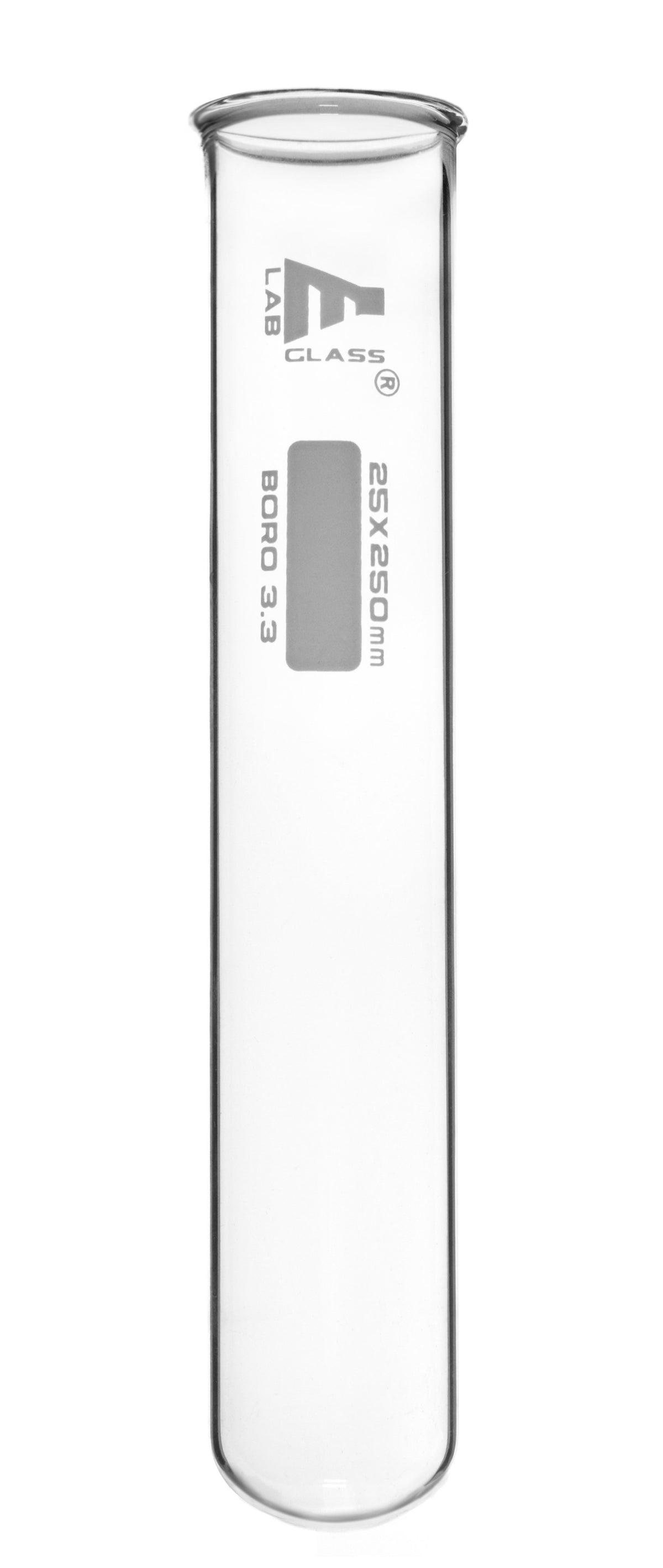 24PK Test Tubes, 85mL, 25x250mm - Rimmed - Marking Spot - Light Wall ...