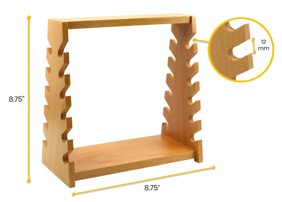 Wooden Pipette Rack - Holds 12 Pipettes Horizontally - 8.75"