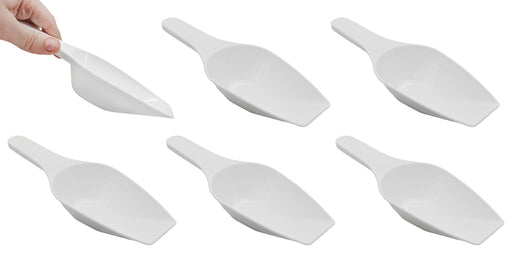6PK Scoops, 100ml (3.4oz) - Polypropylene - Flat Bottom, Excellent for Measuring & Weighing