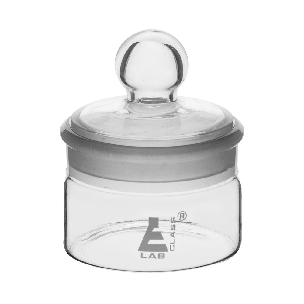 Weighing Bottle, Low Form, 35ml capacity, Borosilicate Glass with Interchangeable Ground Stopper - Eisco Labs