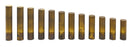 12pc Cylindrical Bars Density Set, Brass - Wooden Storage Block